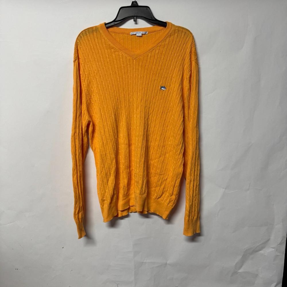 Southern Tide Cable Knit‎ Sweater Men's Large Lightweight L Orange